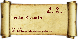 Lenko Klaudia névjegykártya